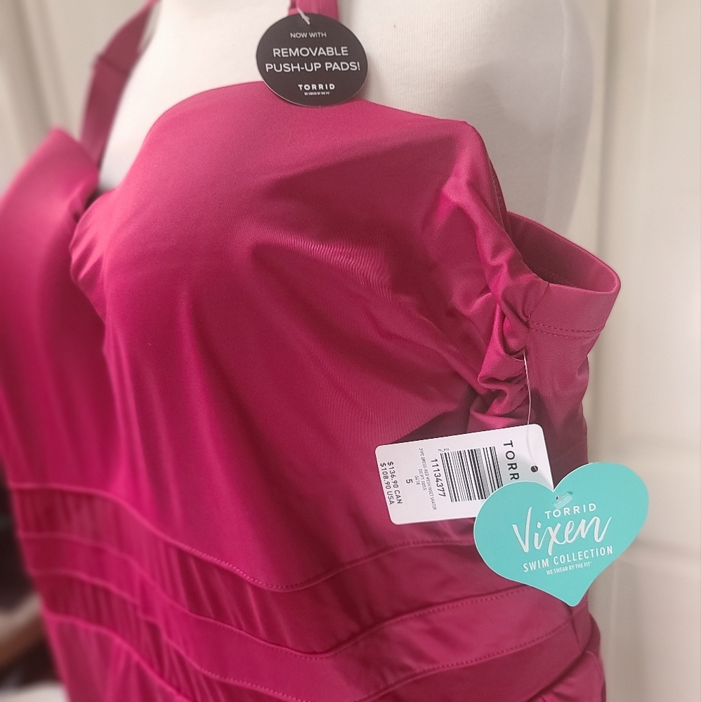 Red Torrid vixen swim dress in size 5x
